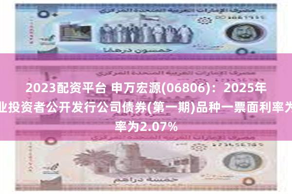 2023配资平台 申万宏源(06806)：2025年面向专业投资者公开发行公司债券(第一期)品种一票面利率为2.07%