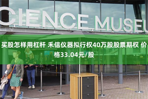 买股怎样用杠杆 禾信仪器拟行权40万股股票期权 价格33.04元/股