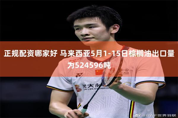 正规配资哪家好 马来西亚5月1-15日棕榈油出口量为524596吨
